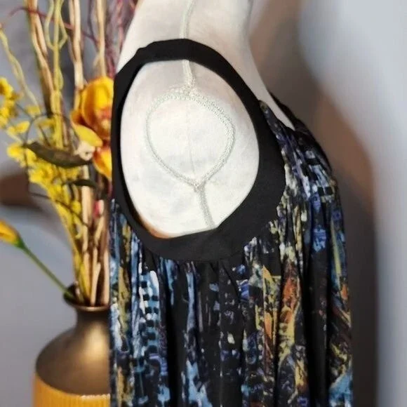 Vivienne Tam City Scape Blue Combo Dress Size Medium NWT - Picture 12 of 15